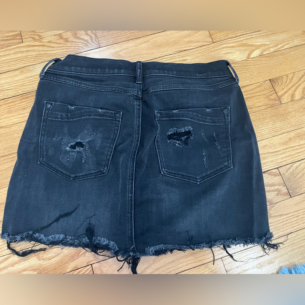 Express high waist black denim skirt